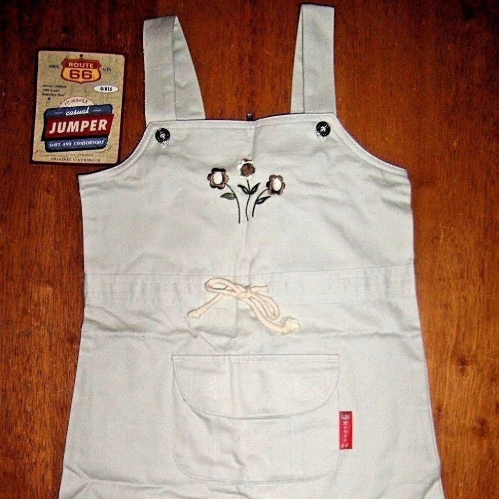 Vintage Rare Embroidered Fun Overall Jumper Dress
